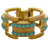 Ciner Turquoise Cabochon Gold Link Bracelet