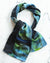 M. P. Murray Black, Blue and Green Gradient Silk Signed Scarf