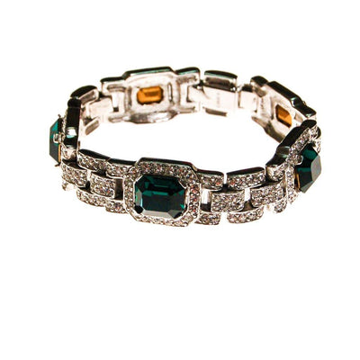 The Great Gatsby Bracelet with Emerald Crystals By Ciner New York by Ciner - Vintage Meet Modern Vintage Jewelry - Chicago, Illinois - #oldhollywoodglamour #vintagemeetmodern #designervintage #jewelrybox #antiquejewelry #vintagejewelry