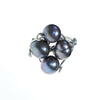 Vintage Black Freshwater Pearl Silver Wire Statement Ring Hand Made One of A Kind by 1990s - Vintage Meet Modern Vintage Jewelry - Chicago, Illinois - #oldhollywoodglamour #vintagemeetmodern #designervintage #jewelrybox #antiquejewelry #vintagejewelry