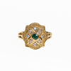 Art Deco Emerald and Diamante Crystal Ring with Milgrain Accent by Vintage Meet Modern  - Vintage Meet Modern Vintage Jewelry - Chicago, Illinois - #oldhollywoodglamour #vintagemeetmodern #designervintage #jewelrybox #antiquejewelry #vintagejewelry