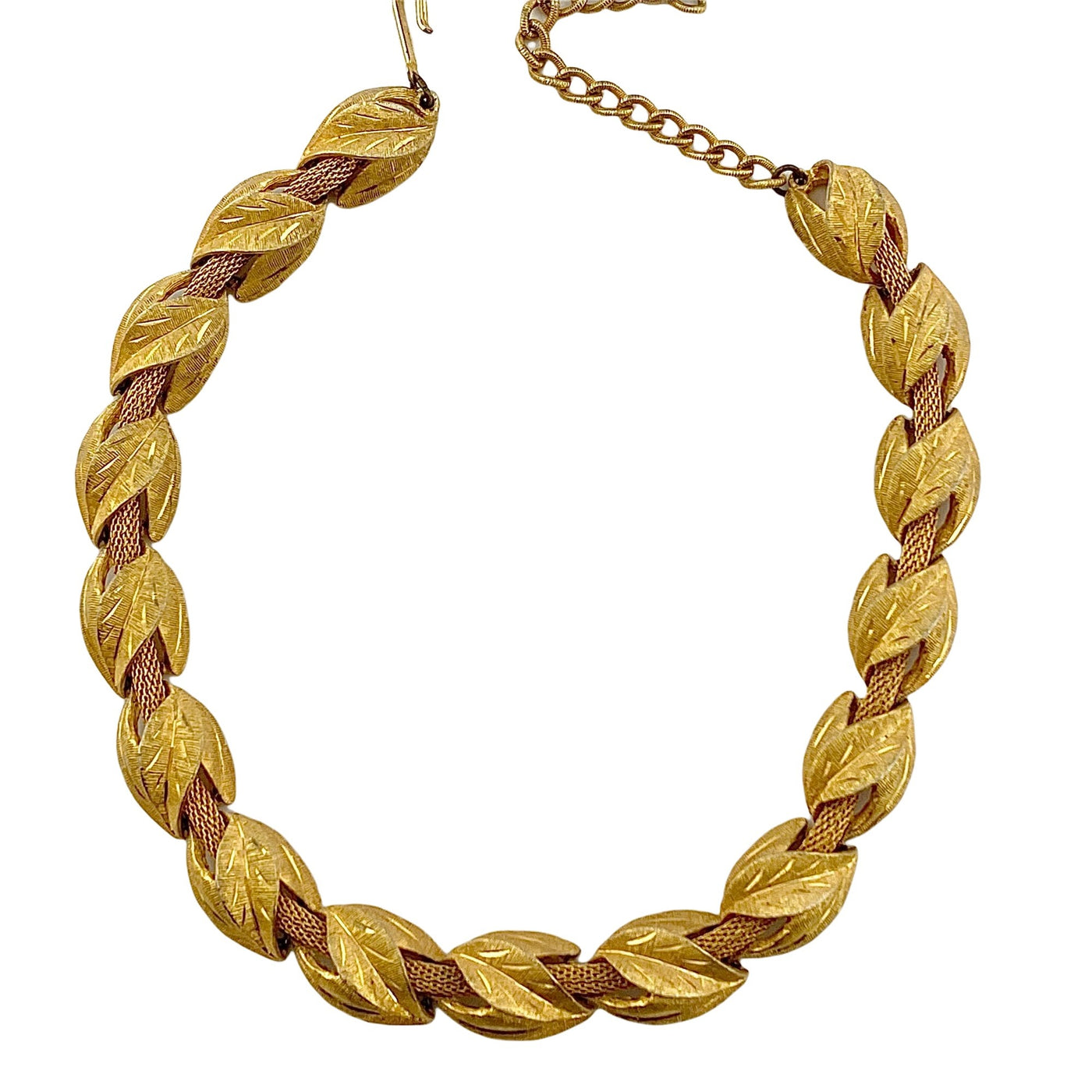 Mid Century Gold Leaf Necklace