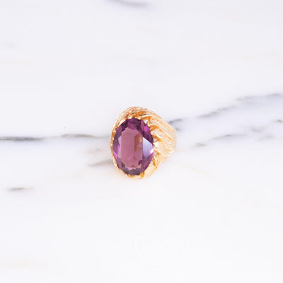 Vintage 1960s Amethyst Crystal Cocktail Statement Ring by 1960s - Vintage Meet Modern Vintage Jewelry - Chicago, Illinois - #oldhollywoodglamour #vintagemeetmodern #designervintage #jewelrybox #antiquejewelry #vintagejewelry
