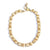 Vintage Anne Klein Couture Brushed Gold Tone Basketweave Square Link Necklace