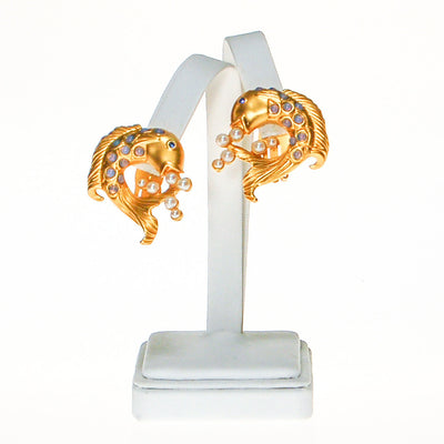 Elizabeth Taylor Sea Shimmer Jumping Koi Fish Earrings by Elizabeth Taylor for Avon - Vintage Meet Modern Vintage Jewelry - Chicago, Illinois - #oldhollywoodglamour #vintagemeetmodern #designervintage #jewelrybox #antiquejewelry #vintagejewelry