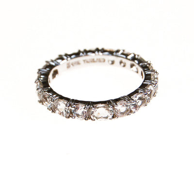 CZ Eternity Band, Sterling Silver, Ring Size 7 by Sterling Silver - Vintage Meet Modern Vintage Jewelry - Chicago, Illinois - #oldhollywoodglamour #vintagemeetmodern #designervintage #jewelrybox #antiquejewelry #vintagejewelry