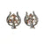 Silver Tone Rhinestone Earrings, Trio, Trinity, Floral, Screw Back, Designer Vintage Jewelry, 1960s