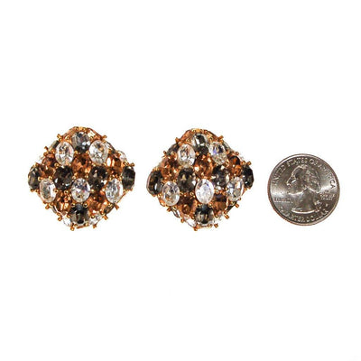 Ciner Champagne, Diamante, and Smoke Rhinestone Earrings by 1980s - Vintage Meet Modern Vintage Jewelry - Chicago, Illinois - #oldhollywoodglamour #vintagemeetmodern #designervintage #jewelrybox #antiquejewelry #vintagejewelry