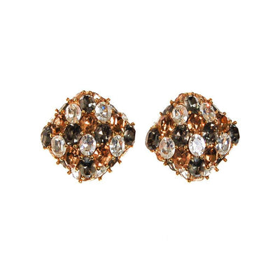 Ciner Champagne, Diamante, and Smoke Rhinestone Earrings by 1980s - Vintage Meet Modern Vintage Jewelry - Chicago, Illinois - #oldhollywoodglamour #vintagemeetmodern #designervintage #jewelrybox #antiquejewelry #vintagejewelry