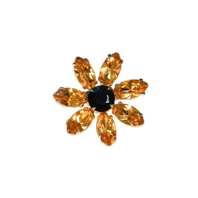 Yellow and Black Rhinestone Sunflower Scatter Pin by Unsigned Beauty - Vintage Meet Modern Vintage Jewelry - Chicago, Illinois - #oldhollywoodglamour #vintagemeetmodern #designervintage #jewelrybox #antiquejewelry #vintagejewelry