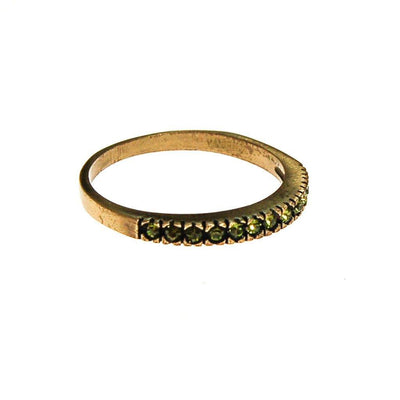 Olive CZ Band Ring set in Antique Gold Tone by Unsigned Beauty - Vintage Meet Modern Vintage Jewelry - Chicago, Illinois - #oldhollywoodglamour #vintagemeetmodern #designervintage #jewelrybox #antiquejewelry #vintagejewelry
