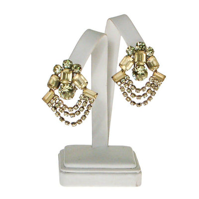 Lemon Citrine Yellow Rhinestone Statement Earrings by 1960s - Vintage Meet Modern Vintage Jewelry - Chicago, Illinois - #oldhollywoodglamour #vintagemeetmodern #designervintage #jewelrybox #antiquejewelry #vintagejewelry