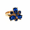 Blue Rhinestone Statement Ring by 1960s - Vintage Meet Modern Vintage Jewelry - Chicago, Illinois - #oldhollywoodglamour #vintagemeetmodern #designervintage #jewelrybox #antiquejewelry #vintagejewelry