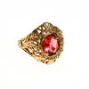 Vintage Victorian Revival Pink Crystal Ring by 1980s - Vintage Meet Modern Vintage Jewelry - Chicago, Illinois - #oldhollywoodglamour #vintagemeetmodern #designervintage #jewelrybox #antiquejewelry #vintagejewelry