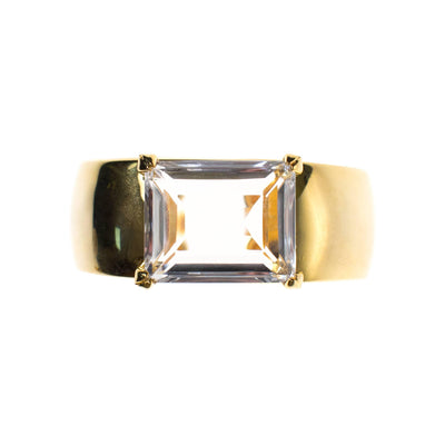Vintage Kenneth Jay Lane Headlight Rhinestone Gold Cuff Bracelet by Kenneth Jay Lane - Vintage Meet Modern Vintage Jewelry - Chicago, Illinois - #oldhollywoodglamour #vintagemeetmodern #designervintage #jewelrybox #antiquejewelry #vintagejewelry