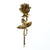 Vintage Boucher Long Stem Gold Rose Brooch, Gold Tone Setting, Brooches and Pins