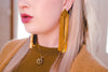 Vintage 1970s Gold Tone Waterfall Tassel Chandelier Dangle Statement Earrings, Posts by 1970s - Vintage Meet Modern Vintage Jewelry - Chicago, Illinois - #oldhollywoodglamour #vintagemeetmodern #designervintage #jewelrybox #antiquejewelry #vintagejewelry