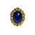Vintage Chunky Gold Lapis Glass and Gold Locket Statement Ring