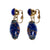 Vintage Blue and Gold Venetian Wedding Cake Bead Earrings