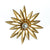 Vintage Huge Mid Century Modern Gold Flower Brooch with Pearls and Rhinestones