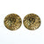 Vintage Anne Klein Couture Gold Lion Huge Round Statement Earrings