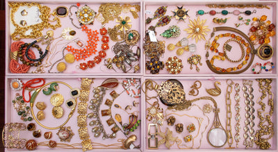 Vintage Amber Rhinestone Doorknocker Hoop Statement Earrings, Clip On by 1950s - Vintage Meet Modern Vintage Jewelry - Chicago, Illinois - #oldhollywoodglamour #vintagemeetmodern #designervintage #jewelrybox #antiquejewelry #vintagejewelry