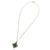 Vintage Speckled Jade Art Glass Renaissance Style Pendant Necklace