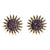 Vintage Purple Rhinestone Flower Earring, Gold Tone Setting, Clip-on