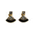 Vintage Christian Dior Petite Earrings with Black Enamel and Diamante Rhinestones