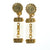 Vintage Gold Coin and Chain Earrings with Lucite