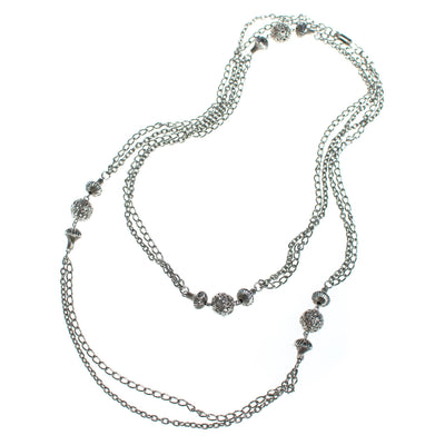Vintage 1960s Silver Filigree Bead and Chain Necklace by 1960s - Vintage Meet Modern Vintage Jewelry - Chicago, Illinois - #oldhollywoodglamour #vintagemeetmodern #designervintage #jewelrybox #antiquejewelry #vintagejewelry