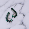 Vintage Emerald and Diamante Ear Crawler Statement Earrings by 1950s - Vintage Meet Modern Vintage Jewelry - Chicago, Illinois - #oldhollywoodglamour #vintagemeetmodern #designervintage #jewelrybox #antiquejewelry #vintagejewelry