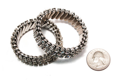 1950's Silver Tone Rhinestone Expansion Bracelet by 1950's - Vintage Meet Modern Vintage Jewelry - Chicago, Illinois - #oldhollywoodglamour #vintagemeetmodern #designervintage #jewelrybox #antiquejewelry #vintagejewelry