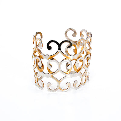 Gold Scroll Cuff Bracelet by 1980s - Vintage Meet Modern Vintage Jewelry - Chicago, Illinois - #oldhollywoodglamour #vintagemeetmodern #designervintage #jewelrybox #antiquejewelry #vintagejewelry