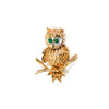 1970's Gold Tone Owl Brooch with Rhinestones by Ciner by Ciner - Vintage Meet Modern Vintage Jewelry - Chicago, Illinois - #oldhollywoodglamour #vintagemeetmodern #designervintage #jewelrybox #antiquejewelry #vintagejewelry
