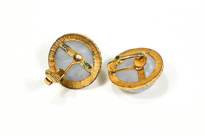 Moonstone Lucite Clip Earrings by 1960s Vintage - Vintage Meet Modern Vintage Jewelry - Chicago, Illinois - #oldhollywoodglamour #vintagemeetmodern #designervintage #jewelrybox #antiquejewelry #vintagejewelry