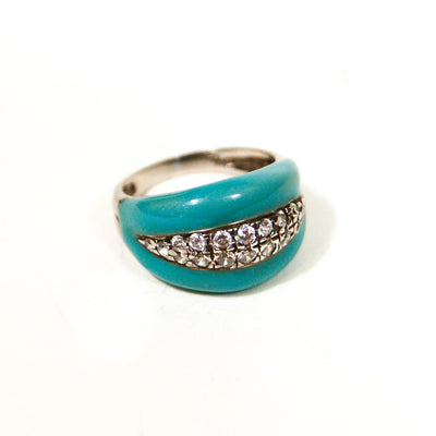 Sterling Silver Turquoise Enamel Ring by Adrienne by Adrienne - Vintage Meet Modern Vintage Jewelry - Chicago, Illinois - #oldhollywoodglamour #vintagemeetmodern #designervintage #jewelrybox #antiquejewelry #vintagejewelry