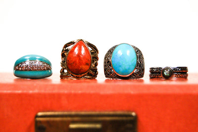 Sterling Silver Turquoise Enamel Ring by Adrienne by Adrienne - Vintage Meet Modern Vintage Jewelry - Chicago, Illinois - #oldhollywoodglamour #vintagemeetmodern #designervintage #jewelrybox #antiquejewelry #vintagejewelry