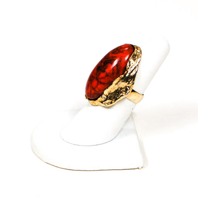 Adjustable Faux Coral Red Statement Ring by 1960s Vintage - Vintage Meet Modern Vintage Jewelry - Chicago, Illinois - #oldhollywoodglamour #vintagemeetmodern #designervintage #jewelrybox #antiquejewelry #vintagejewelry