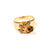 1960's Gold Floral Ring with Rhinestone and Tigers Eye