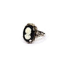Black and White Cameo Ring by unsigned beauty - Vintage Meet Modern Vintage Jewelry - Chicago, Illinois - #oldhollywoodglamour #vintagemeetmodern #designervintage #jewelrybox #antiquejewelry #vintagejewelry