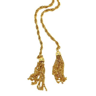 Vintage Gold Tassel Chain Lariat by Unsigned Beauty - Vintage Meet Modern Vintage Jewelry - Chicago, Illinois - #oldhollywoodglamour #vintagemeetmodern #designervintage #jewelrybox #antiquejewelry #vintagejewelry