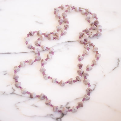 Vintage Quartz and Amethyst Crystal Bead Necklace by Artisan Made - Vintage Meet Modern Vintage Jewelry - Chicago, Illinois - #oldhollywoodglamour #vintagemeetmodern #designervintage #jewelrybox #antiquejewelry #vintagejewelry