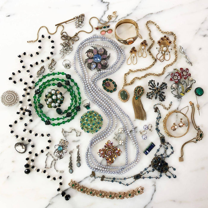 February 16 Collection: Greens, Golds, and Shades of Blues, Too! - Vintage Meet Modern  vintage.meet.modern.jewelry