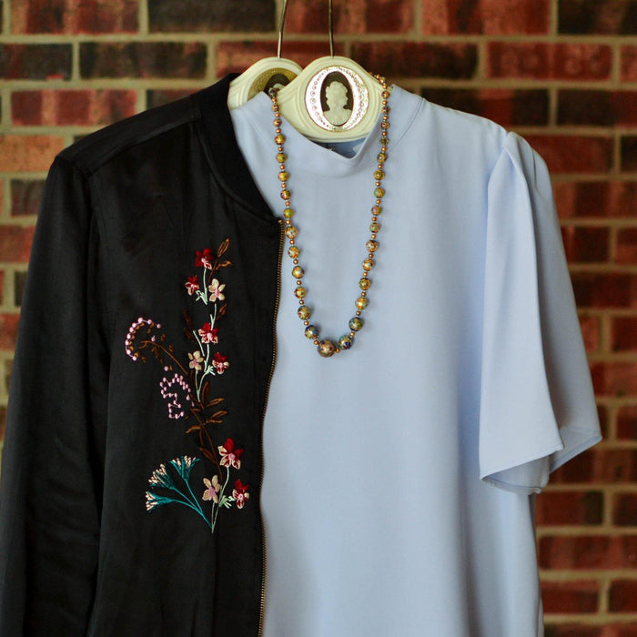 Vintage Meet Modern ~ Modern Silk Bomber Jacket, One of Kind Vintage Touch - Vintage Meet Modern  vintage.meet.modern.jewelry