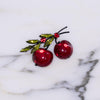 Vintage Red Crystal Cherries Brooch by Weiss - Vintage Meet Modern Vintage Jewelry - Chicago, Illinois - #oldhollywoodglamour #vintagemeetmodern #designervintage #jewelrybox #antiquejewelry #vintagejewelry