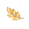 Gold Leaf Brooch with Rhinestones by 1960s Vintage - Vintage Meet Modern Vintage Jewelry - Chicago, Illinois - #oldhollywoodglamour #vintagemeetmodern #designervintage #jewelrybox #antiquejewelry #vintagejewelry