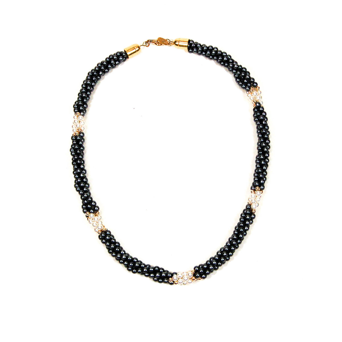 Park Lane Black and White Seed Pearl Necklace