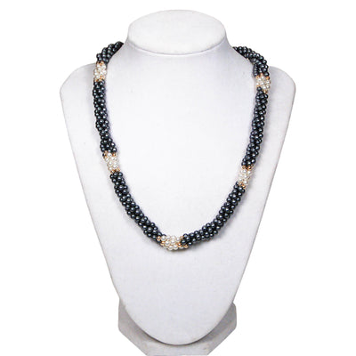 Park Lane Black and White Seed Pearl Necklace by Park Lane - Vintage Meet Modern Vintage Jewelry - Chicago, Illinois - #oldhollywoodglamour #vintagemeetmodern #designervintage #jewelrybox #antiquejewelry #vintagejewelry