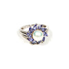 Pearl and Tanzanite Sunburst Ring set in Sterling Silver by Gemstone Ring - Vintage Meet Modern Vintage Jewelry - Chicago, Illinois - #oldhollywoodglamour #vintagemeetmodern #designervintage #jewelrybox #antiquejewelry #vintagejewelry